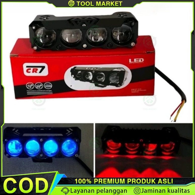 CODNEW Lampu Tembak 4 Mata CR7 Upgrade Plus Devil Full Alumunium Waterproof