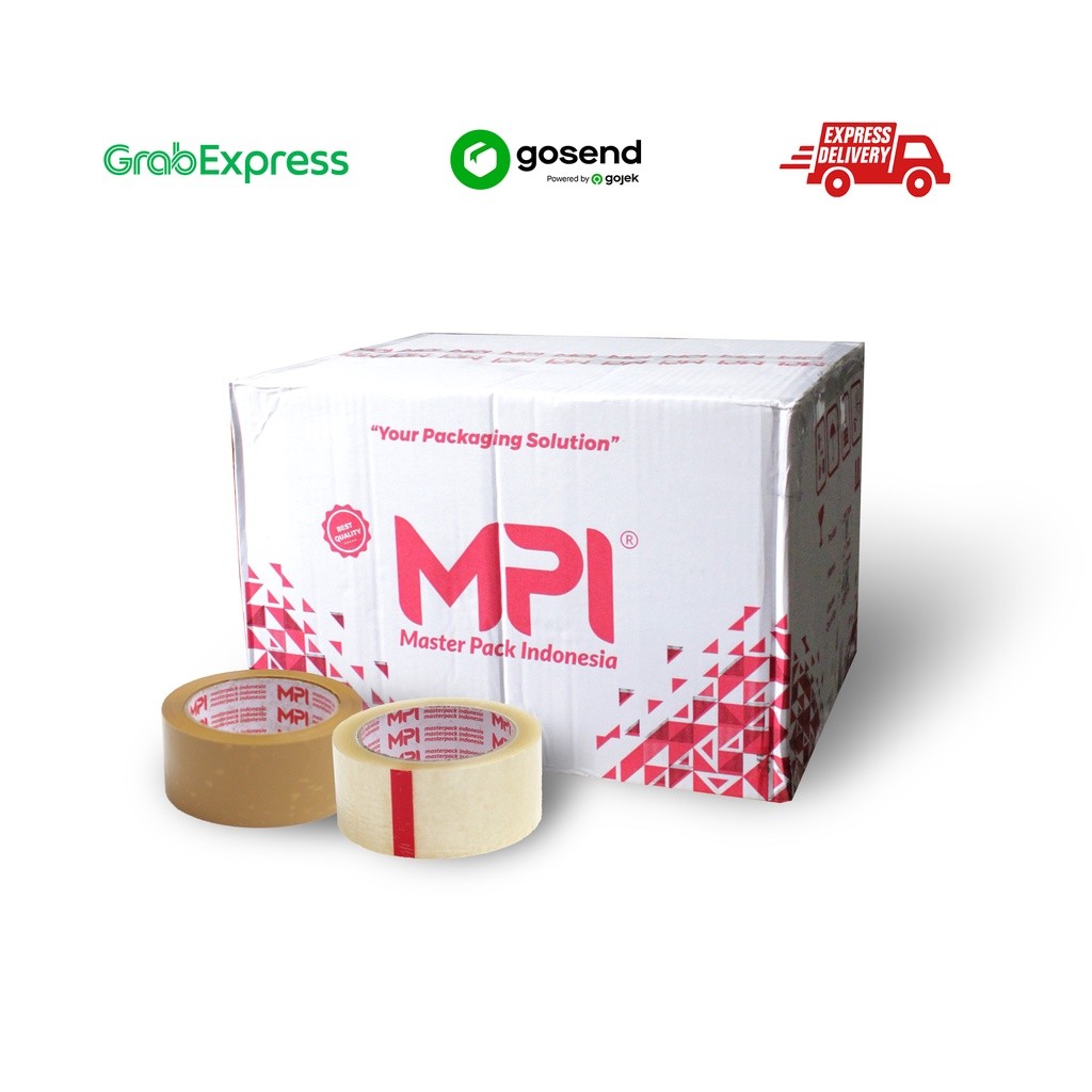 

Lakban Bening - Lakban Coklat 45 mm x 80 Yard MPI - 1 Dus isi 72 Roll