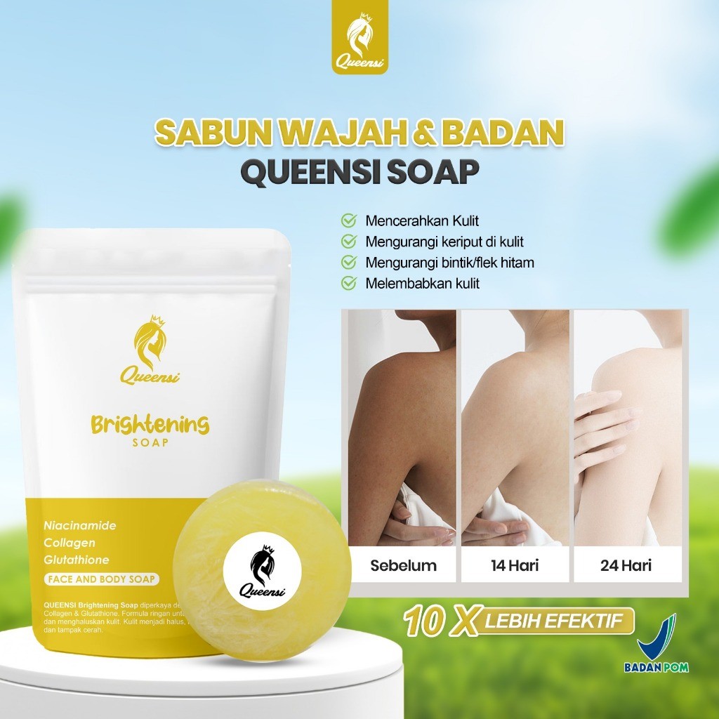 COPSIYEE [PROMO MURAH] QUEENSI BRIGHTENING SOAP , ACNE SOAP, SULFUR SOAP - BPOM ORIGINAL 50 GR