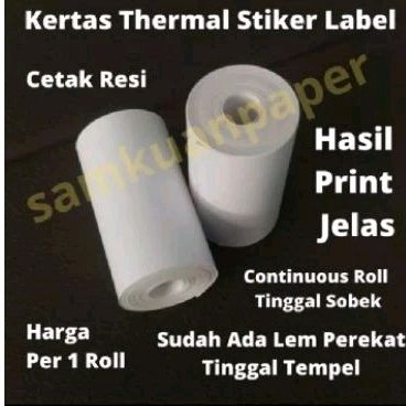 

KERTAS STICKER THERMAL 58 MM cocok untuk printer Label 58MM