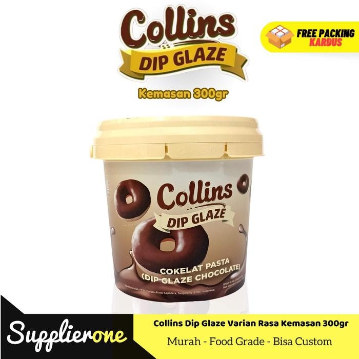 

76_cm Collins Dip Glaze 300gr / Toping Donat Collins / Selai Donat / Collins Selai Donat - Cokelat