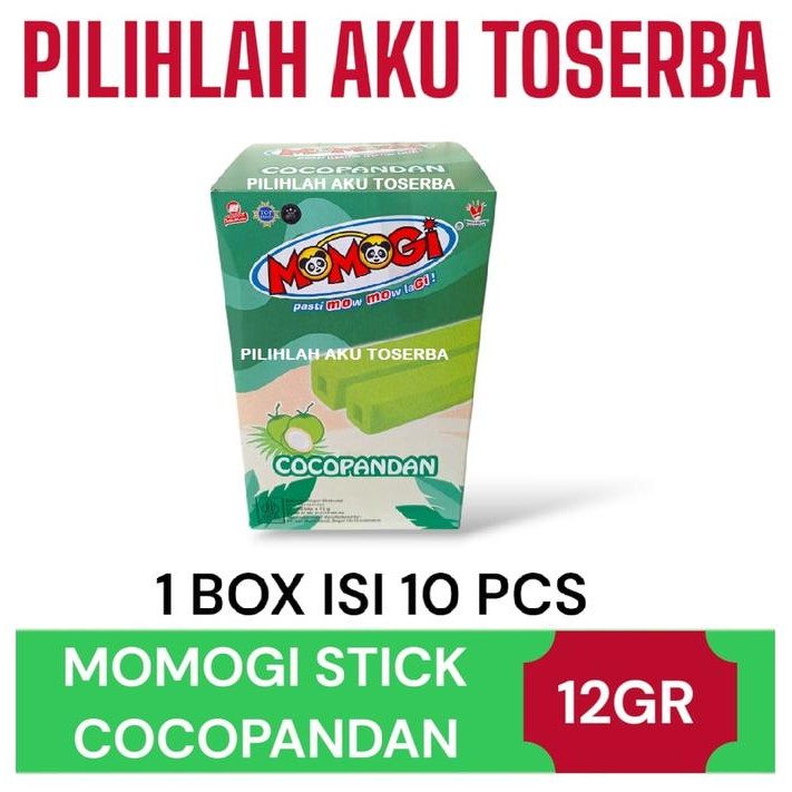 

Momogi LONG Stick COCOPANDAN 12 gram - ( HARGA 1 BOX )