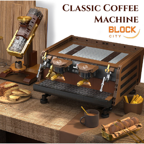 prabuaranSHOPBLOCK CITY Building Block Block Coffee DeCool Coffee Machine Series/ Maianan Balok Susu