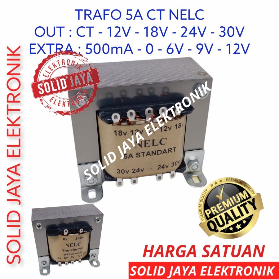TRAVO TRAFO 5A CT 12V 18V 24V 30V STANDART NELC TRANFORMER 5 A AMPER CT KOTAK 12 18 24 32 V VOLT EXT