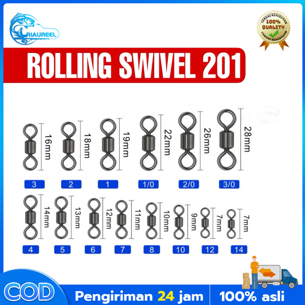 Kili Kili Pancing Rolling Swivel 201 1000pcs