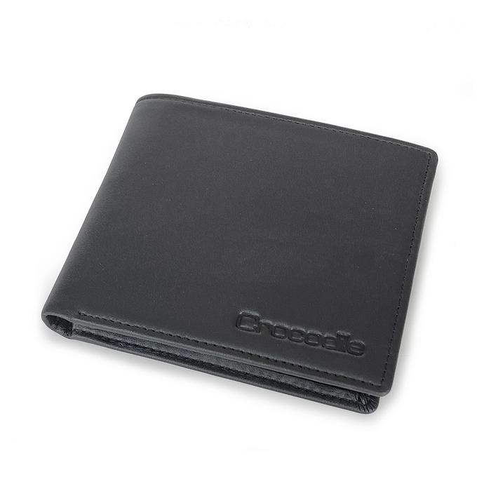 Crocodile 885BY Dompet Pria Men Wallet Leather Kulit Original - Hitam - Black