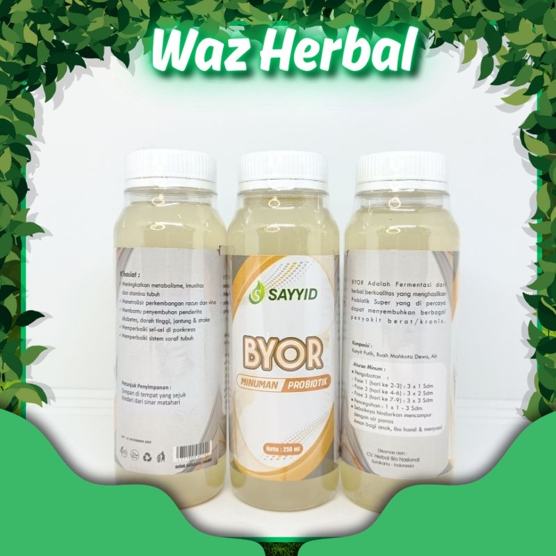 

ORIGINAL | Minuman Probiotik BYOR 250ML SAYYID | Waz Herbal
