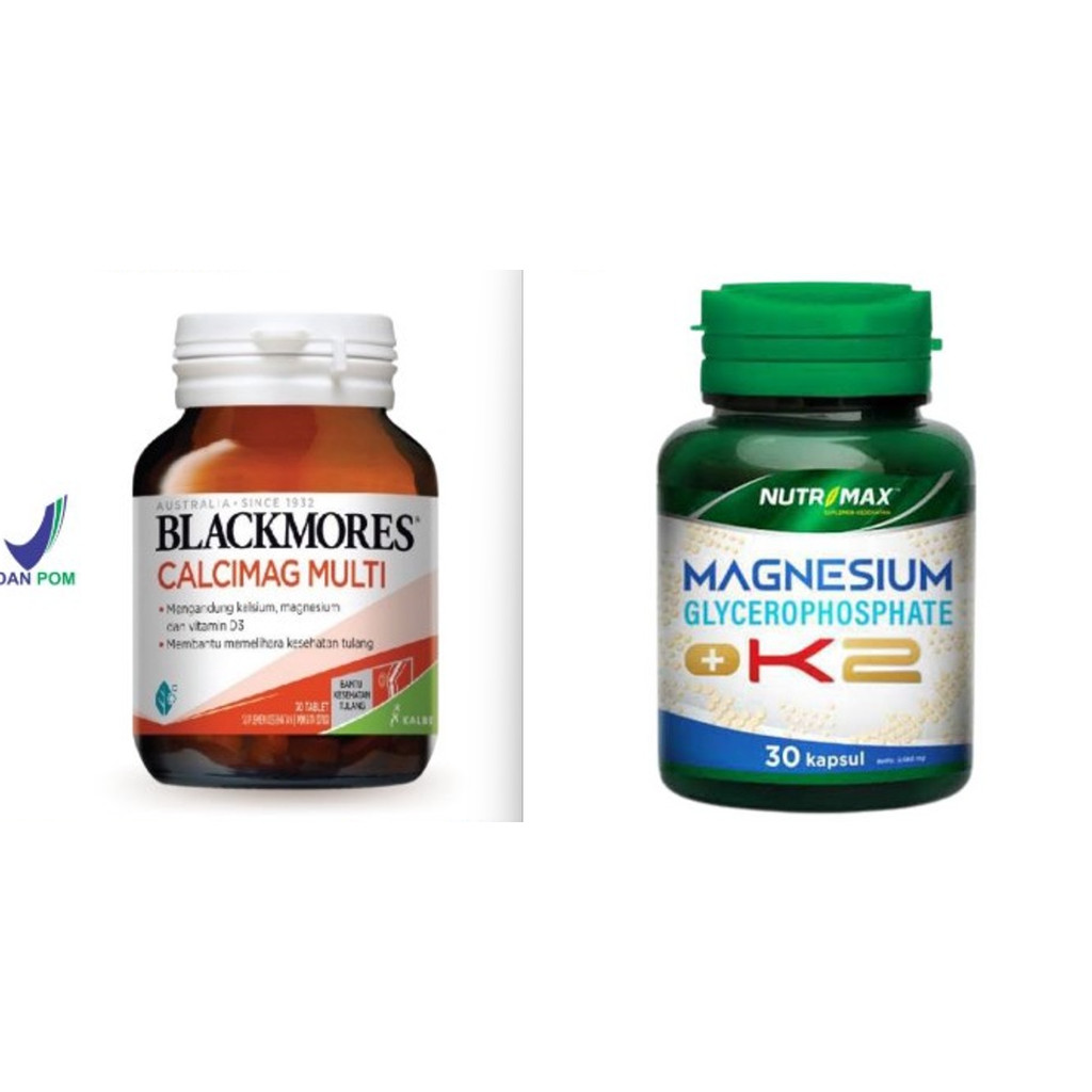 Paket Bundling Blackmores Calcimag Multi 30 Tablet + Nutrimax Magnesium + K2 30 Tablet