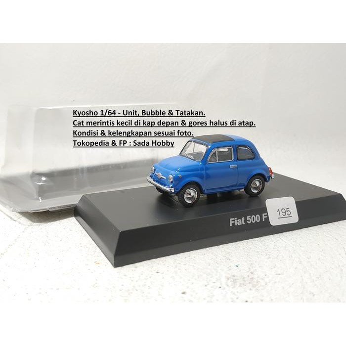 Kyosho Diecast Skala 1/64 Fiat 500 F Biru