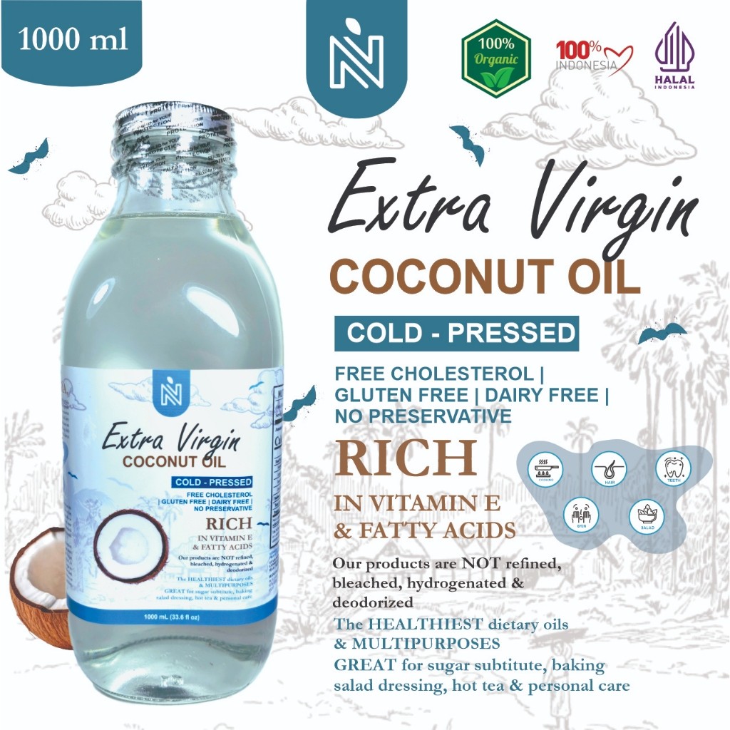 

BENUTRIVA Extra Virgin Coconut Oil EVCO 1 Liter/1000 mL Cold Pressed Process