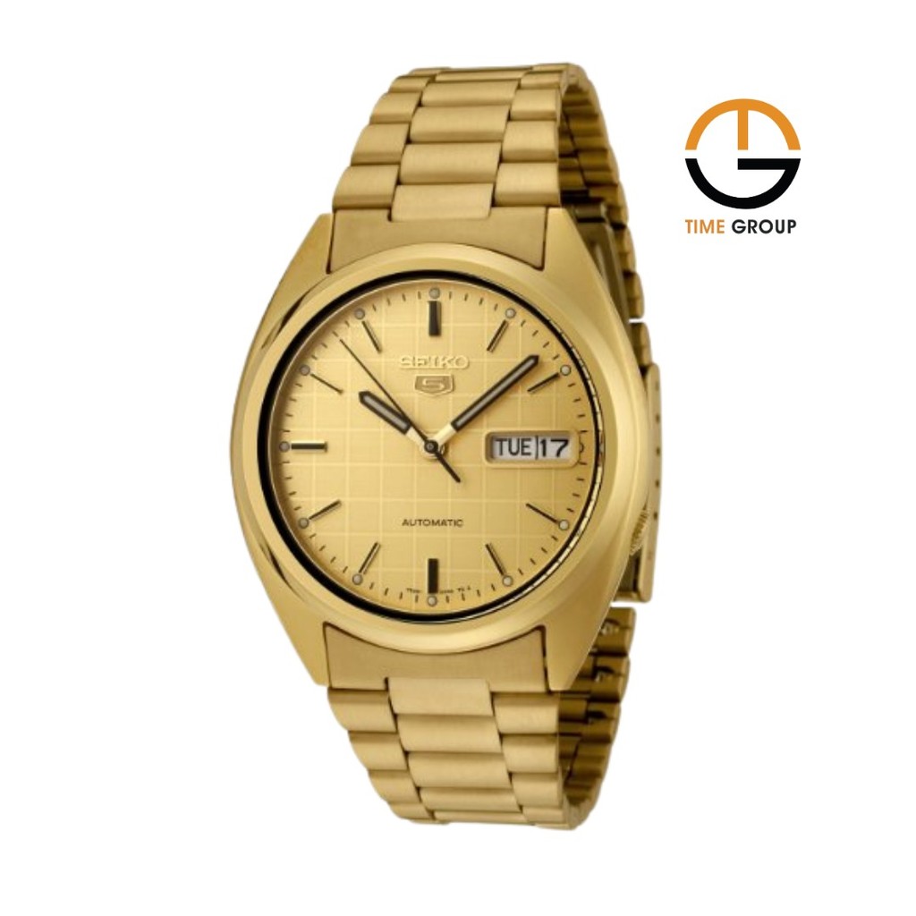 JAM TANGAN PRIA SEIKO 5 SNXL72K1 SNXL72 AUTOMATIC GOLD STAINLESS STRAP ORIGINAL