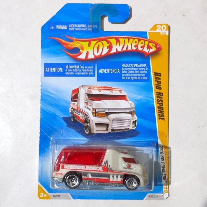 TR99 HW Hot Wheels Rapid Response putih Ambulance 2010 New Models