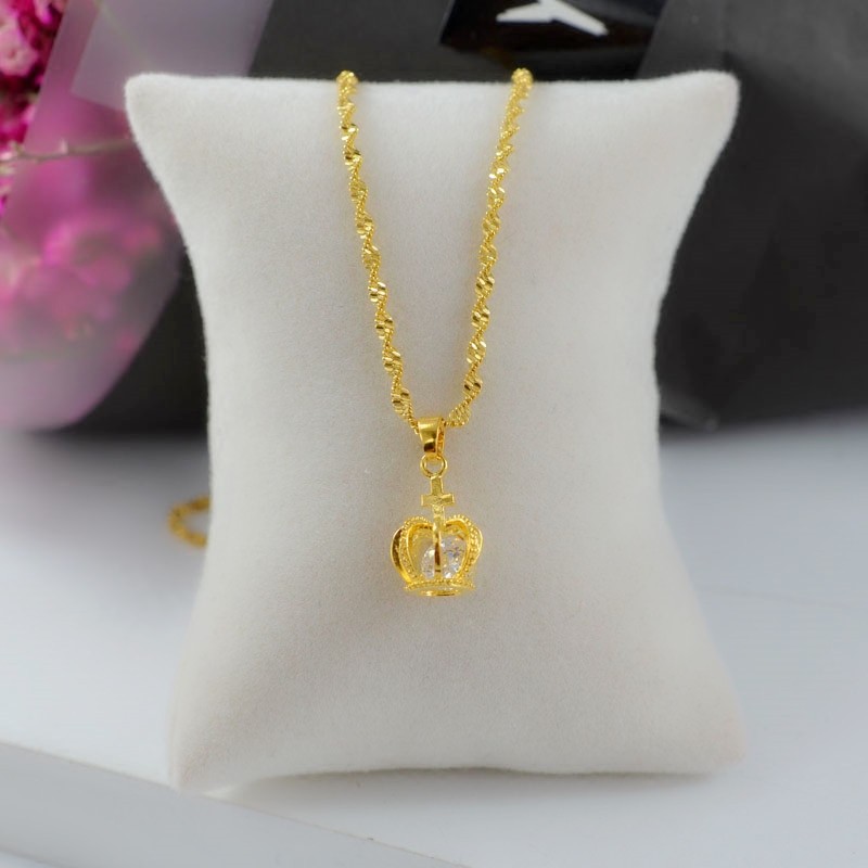 17K EMAS ASLI /COD ❤️Pendant Mahkota Kalung