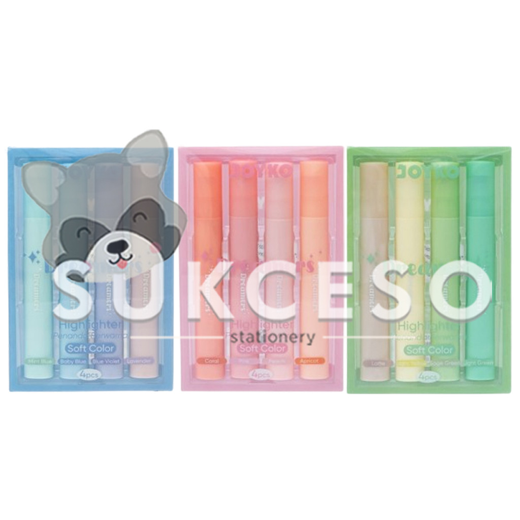 

Joyko Highlighter HL-102 Penanda Pastel Isi 4