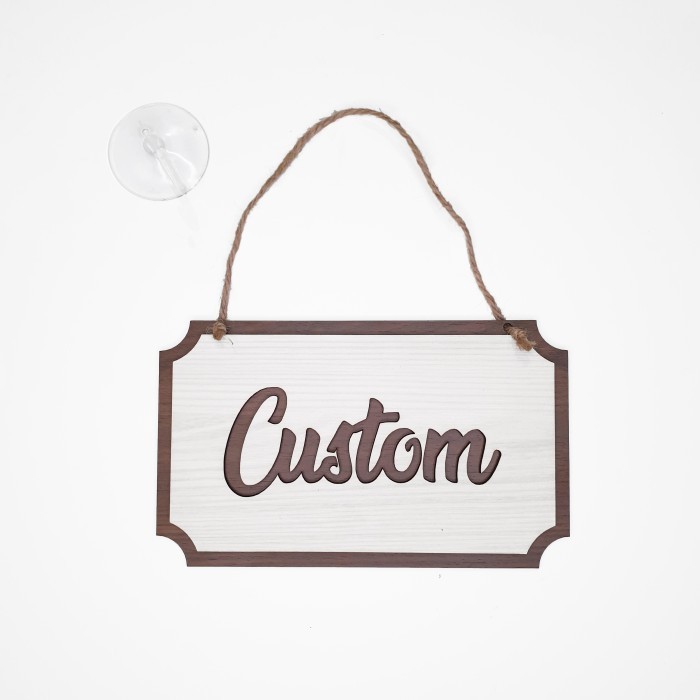 

RZ99 Gantungan Sign Cafe - SIGN CUSTOM KOTAK - Sign Kayu + Kop Kaca - 1 SISI