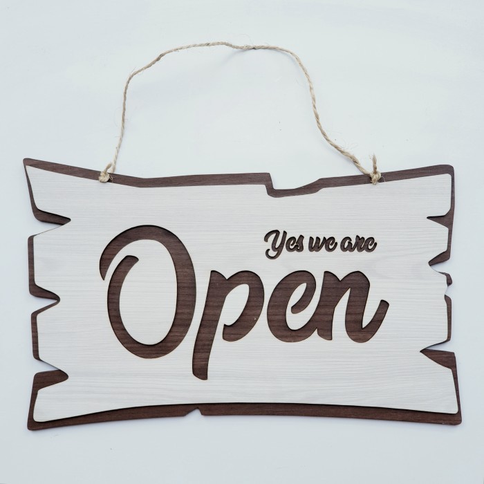 

RZ99 Gantungan Sign Cafe - OPEN CLOSED BESAR 40 X 25 Cm