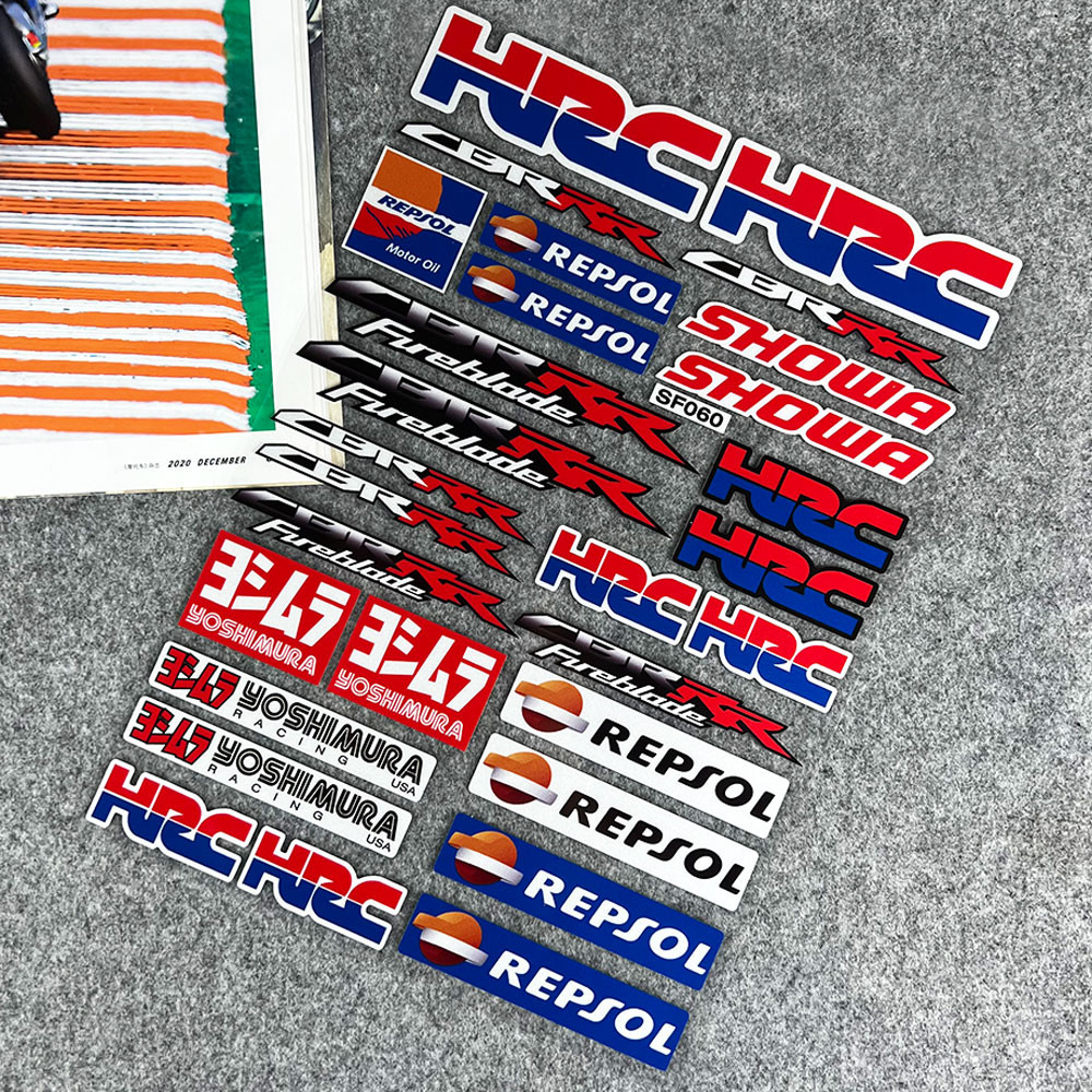 Stiker Helm Stiker Tangki Aksesori Motor Reflektif untuk HRC REPSOL CBR1000RR CBR650F CBR600RR CBR50