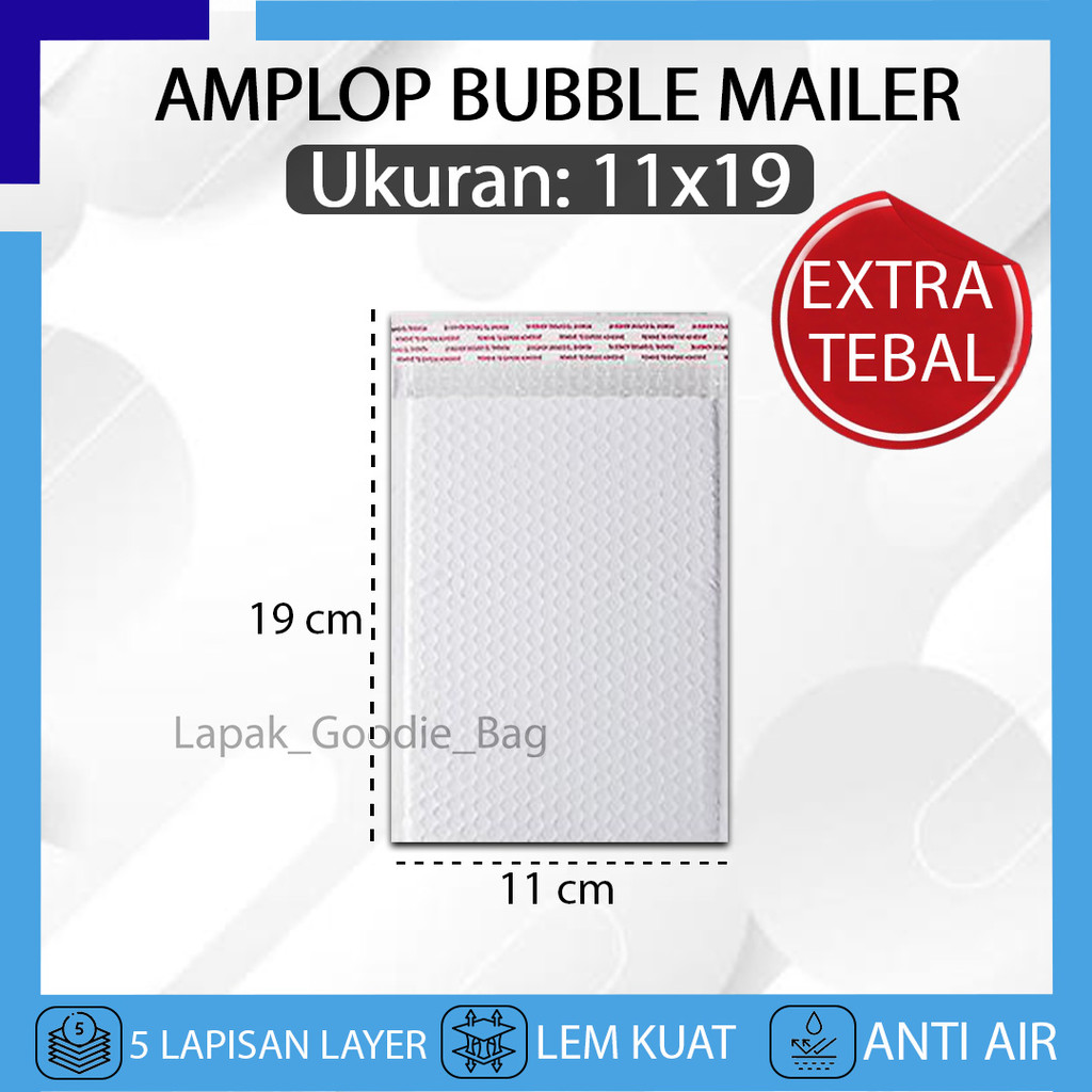 

Kantong Plastik Packing Amplop BUBBLE MAILER 11X19 Bubble Wrap Putih WHITE Bungkus Polymailer Paket Olshop Premium