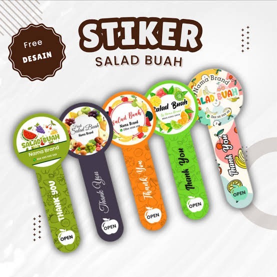

Stiker Salad buah custom Bahan Chromo