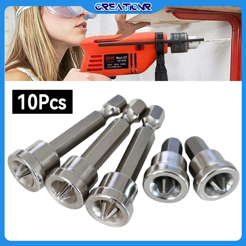 10pcs Mata Obeng/1/4 Mata Obeng Magnet Baja/mata Obeng Magnet/mata Obeng Bor Magnet/mata Obeng Bor/m