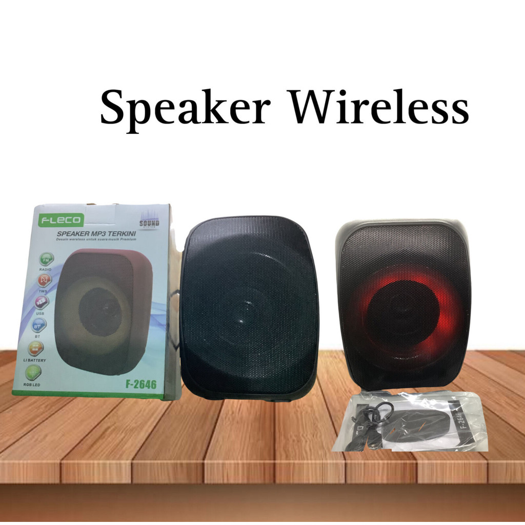 Speaker Bluetooth Wireless Fleco F-2646 Super Bass / Speaker Wireless Bluetooth Fleco