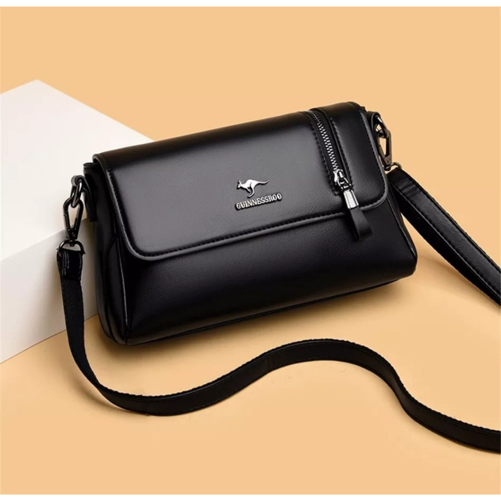 PROMO SLINGBAG KULIT PREMIUM WANITA TERBARU 2023 - Tas Selempang Bahu Kulit PU Lembut Kualitas Premi