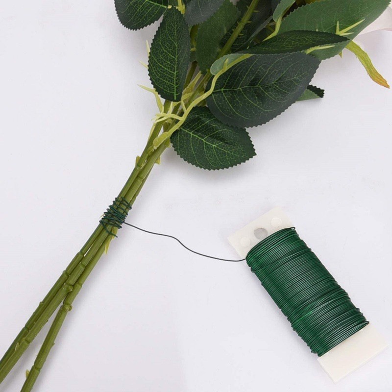 

22 Guage Floral Stem Wire Green Floral Wire for Bouquet Wreath Making Supplies for Flower Arrangement Florist DIY