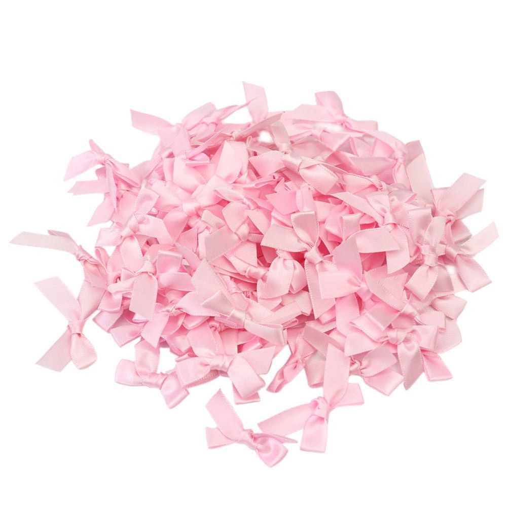 

50PC 45*35mm Pink Satin Ribbon Bows Decoration Packages Gift Small Flower Bows For Craft Wedding Bow Birth DIY Party Decoration