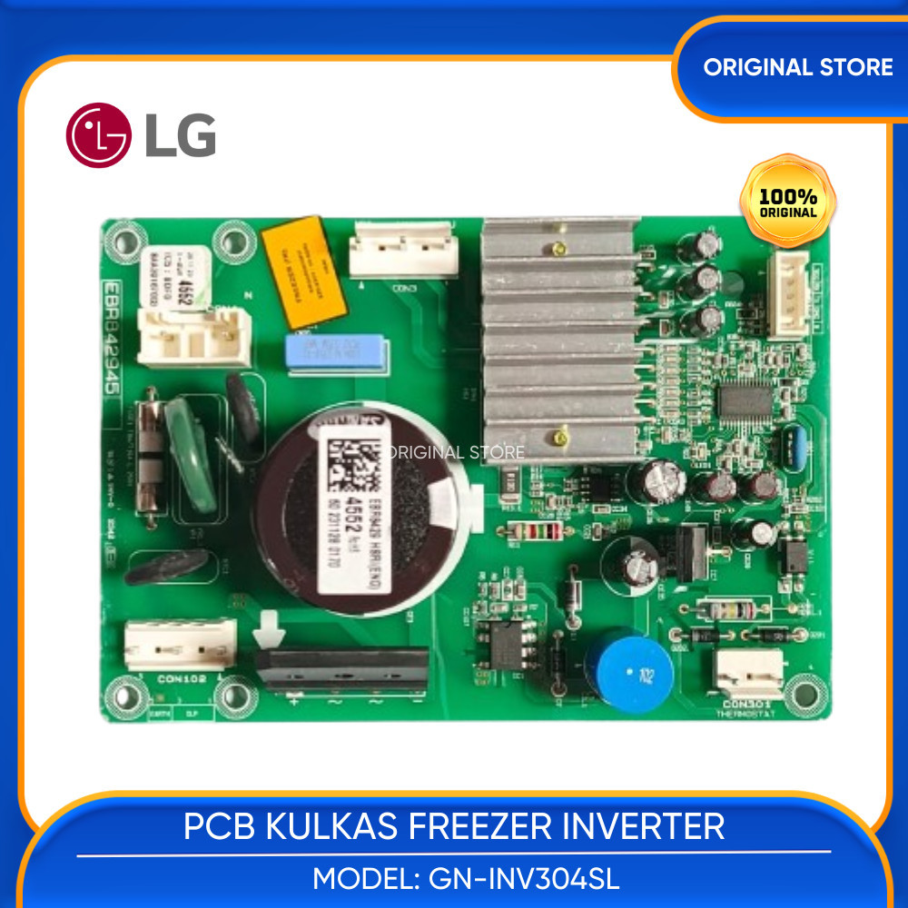 UNIT MAIN BOARD PCB EBR80986334 KULKAS LG GN INV304SLPART  PAKAI COMPRESSOR BMG089NHMV