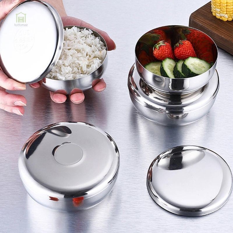 Mangkok Aesthetic / Stainless Steel Mangkuk / Mangkok Gold / Mangkok Stainless Tutup / Mangkok Stain