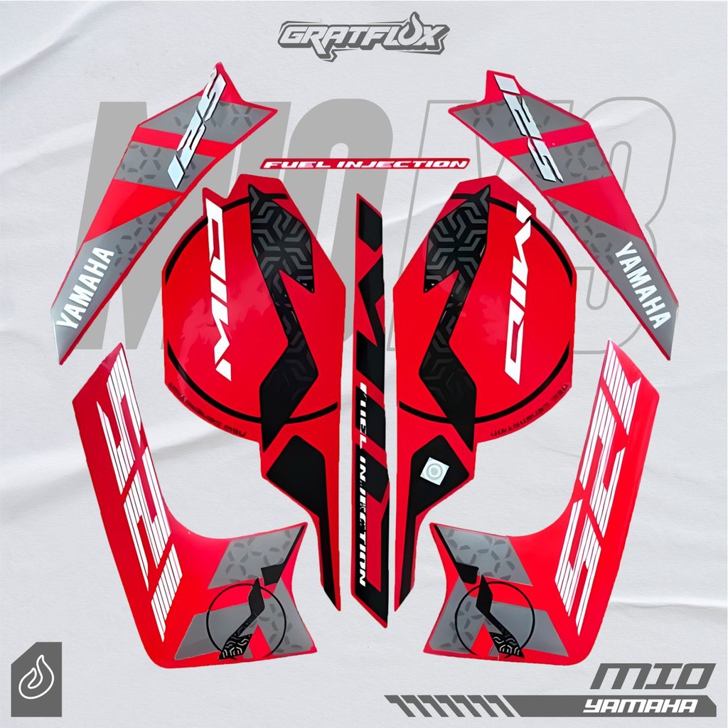 Striping Stiker Motor YAMAHA Mio M3 2015 merah body full merah standar berkualitas
