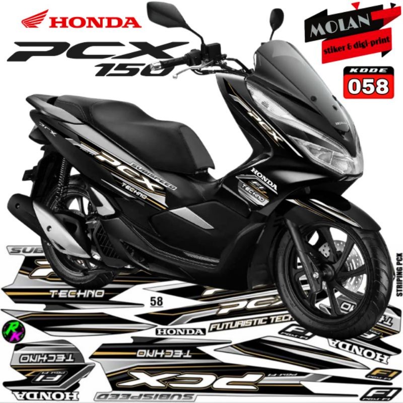 Decal Sticker Striping Variasi Honda PCX 150 2018-2021 - PCX Abs - PCX Lokal - Decal PCX - Striping 