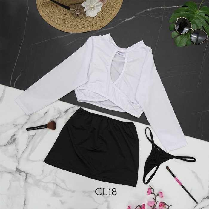 Kostum Lingerie Costume Costume Office Secretary Putih Cl18