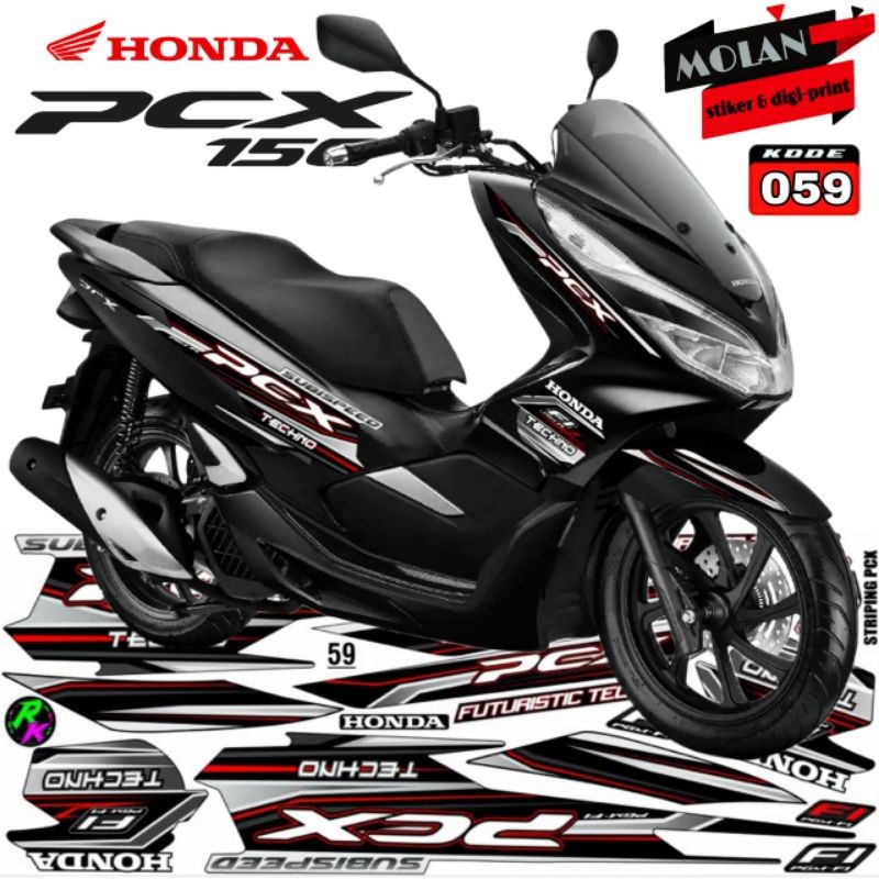 Decal Sticker Striping Variasi Honda PCX 150 2018-2021 - PCX Abs - PCX Lokal - Decal PCX - Striping 