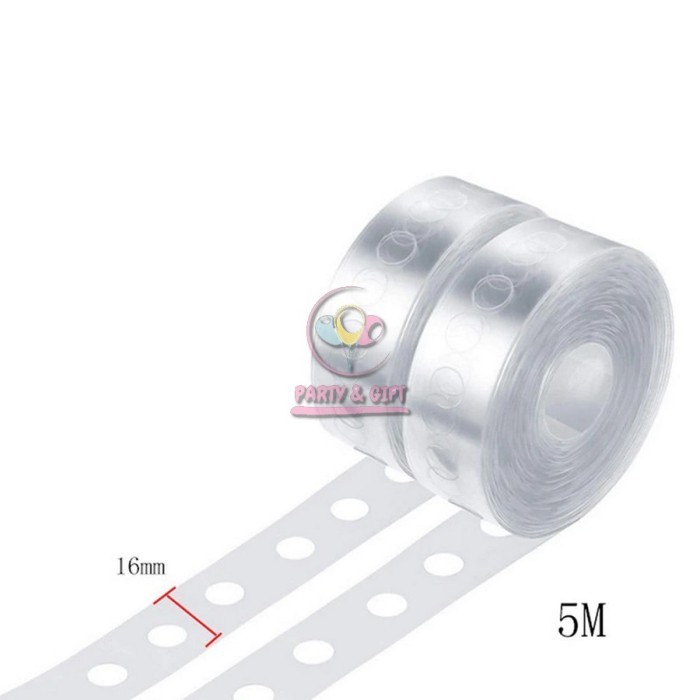 PARTY & GIFT STORE | Strip Balon Garland / Pvc Transparant Tape Balon Dekor 5m / Balon Arch