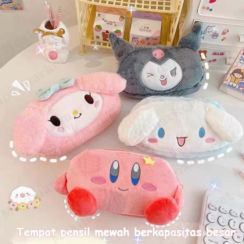 

Kotak alat tulis berkapasitas besar yang bagus/Kantong Pena Mewah Large capacity Cute Pen Bag Student School Pencil Bags for Girl Study Stationery School Supplies/Tas Pensil Berbulu Jepang