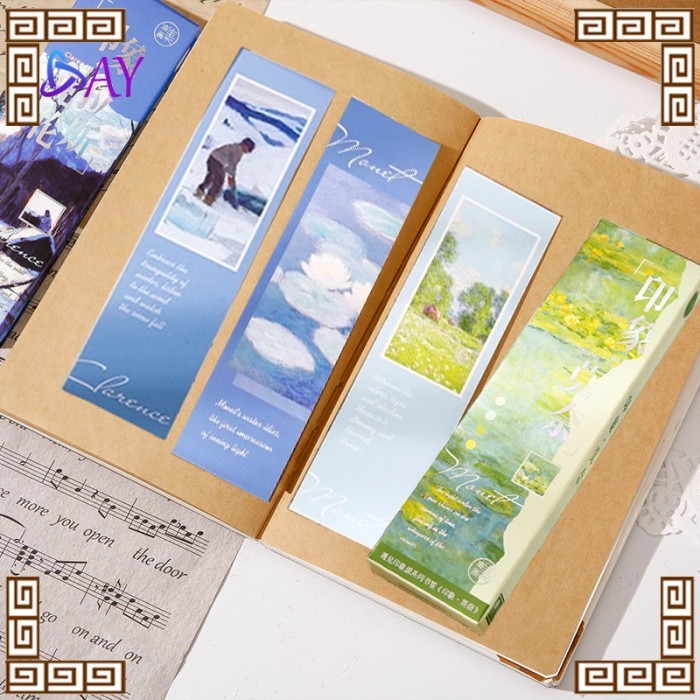 

30pcs [Per Box] Pembatas Buku Motif Paper Bookmark Painter Series Pembatas Buku Kertas Aesthetic