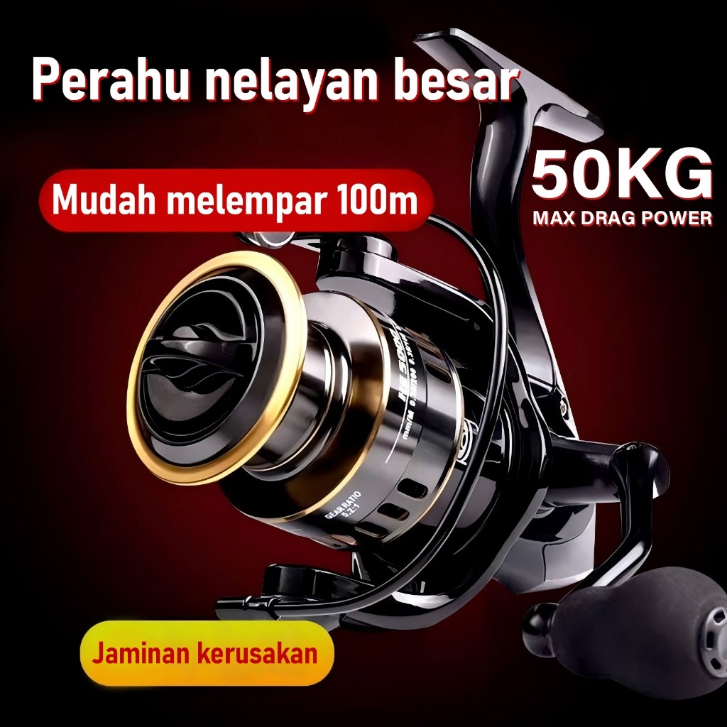 Reel Pancing HE500 - 7000 50 Kg/ Reel Pancing Murah Kuat Power/ Reel Pancing Laut Tarikan Pancing Me