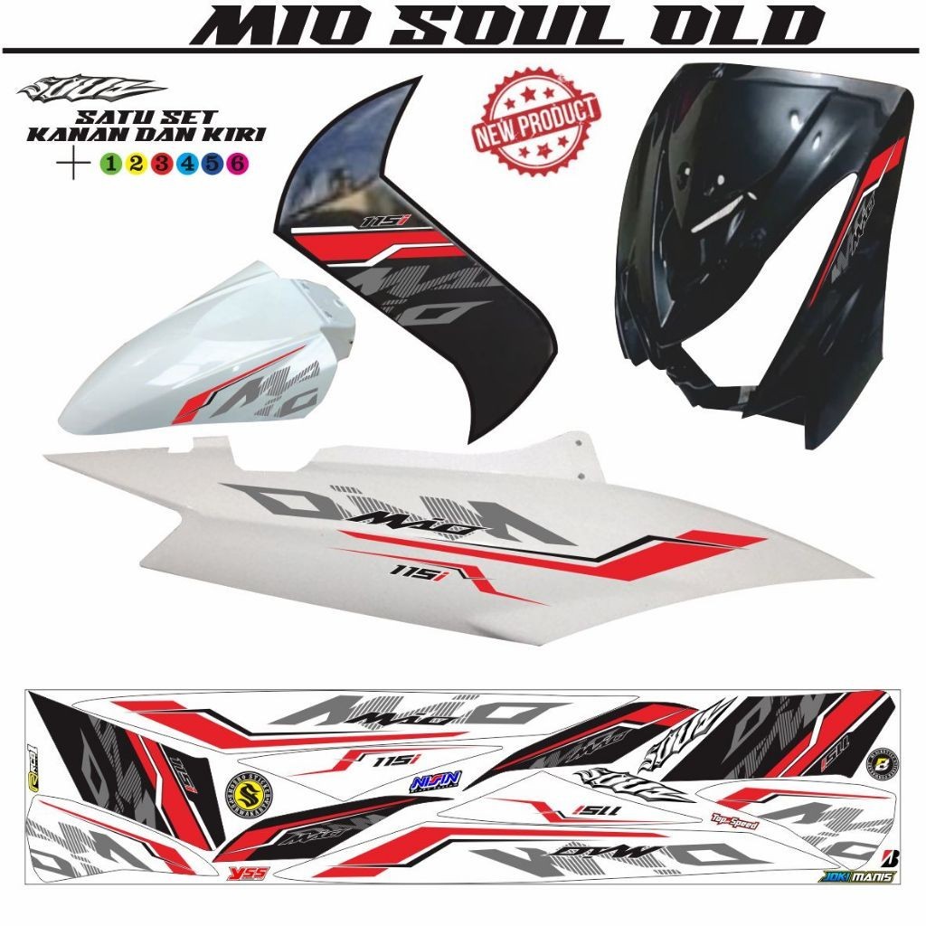 Striping Motor Mio Soul Old / Variasi Stiker Mio Soul Karbu / Mio Soul Stiker