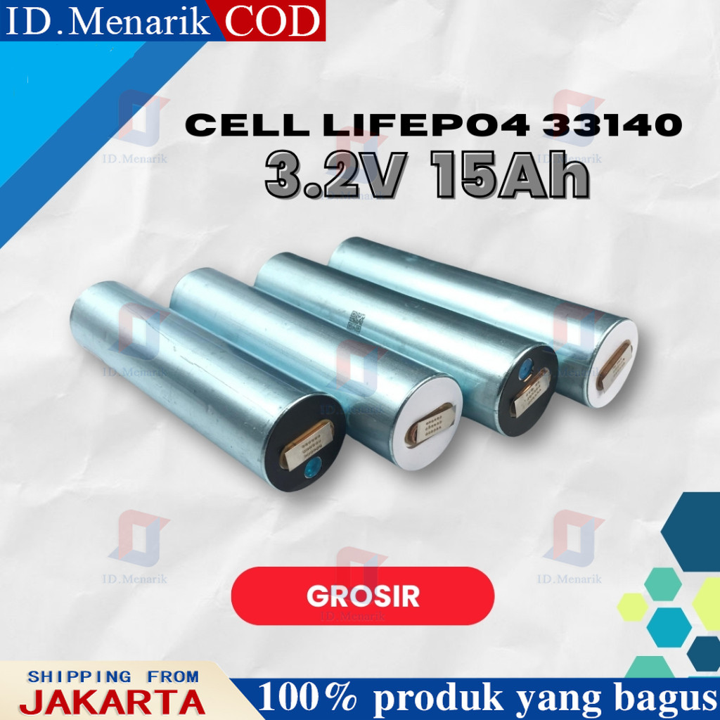 GROSIR Baterai Cell Lifepo4 Cilindrical 33140 3.2V 15Ah