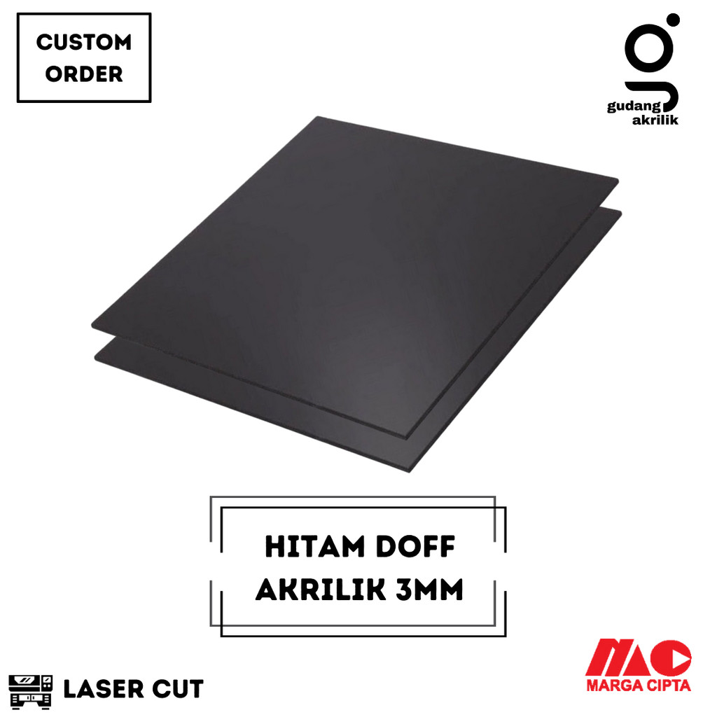 

Akrilik Marga Cipta Hitam Doff 3mm Rp42 / cm persegi