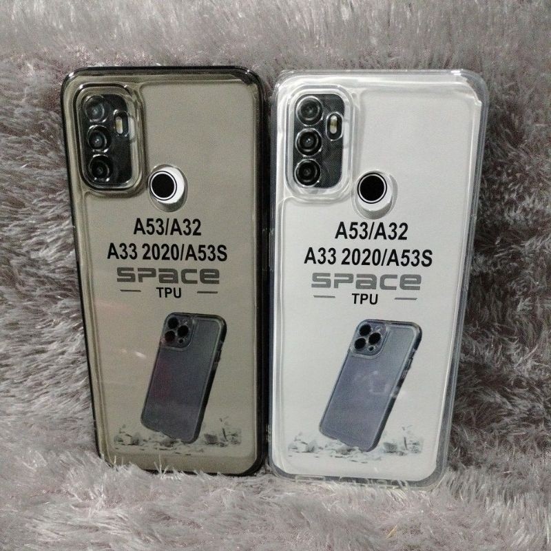 SoftCase Casing Oppo A53 A53S  A33 2020 Silikon Bening transparan Pelindung Belakang Hp+ Camera Akse