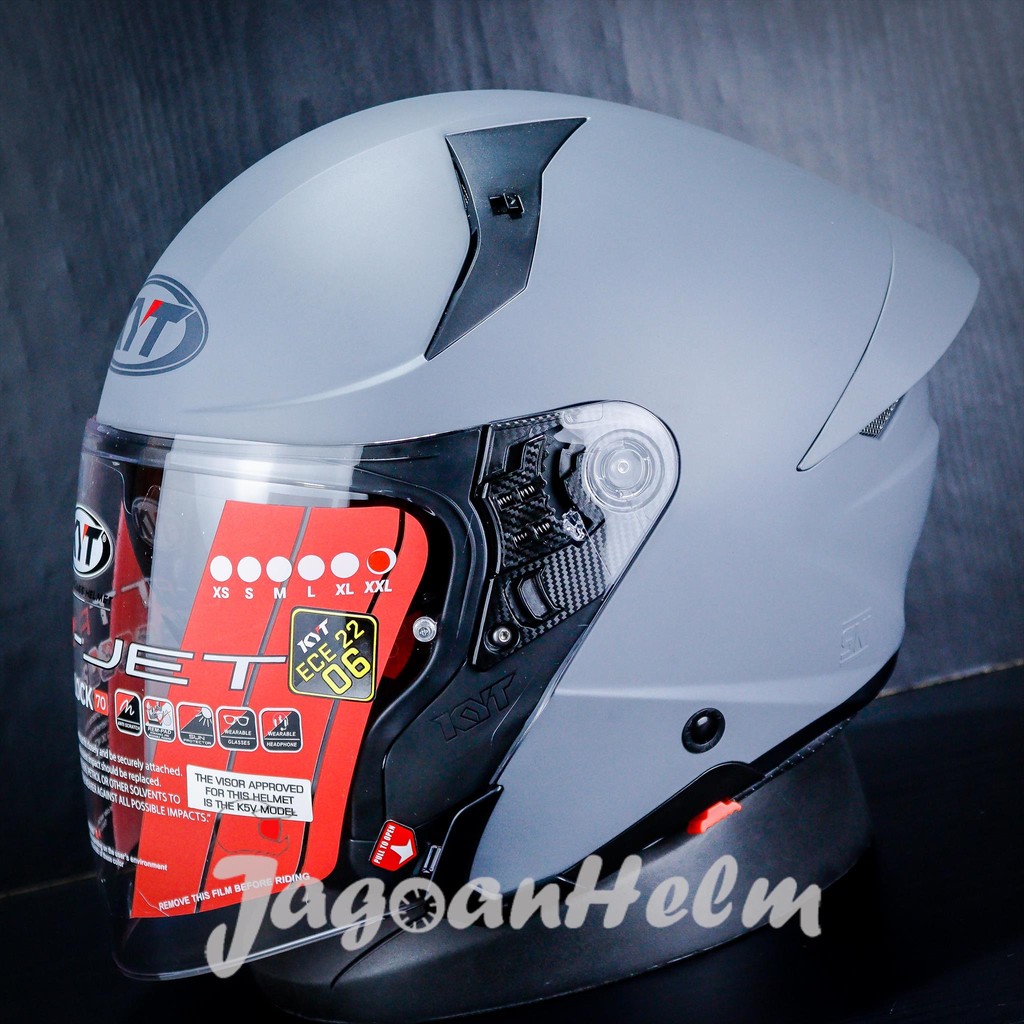 TTR JET SOLID ICE MATT GORILLA GREY | TTR-JET DOUBLE VISOR