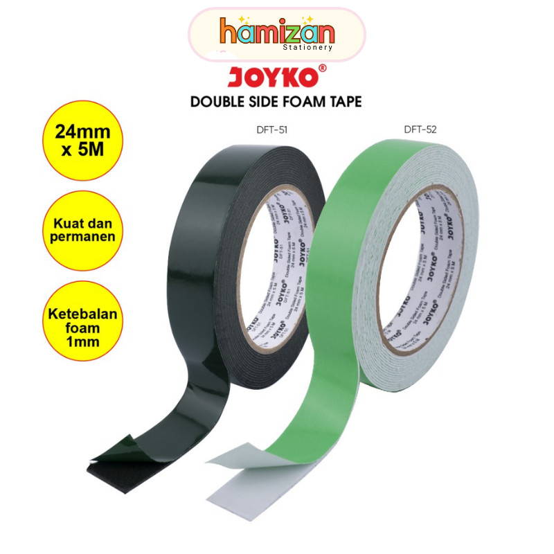 

Double Sided Foam / Double tape busa DFT-52 DFT-51 DFT 52 51 5M / Double Sided Foam Tape Pita Busa Dua Sisi Joyko Joyko Murah Berkualitas