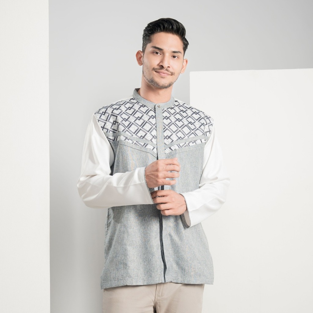 Muslimadani Baju Koko EIJAZ Regular dan Big Size Koko Dewasa Lengan Pendek dan Lengan Panjang Bordir