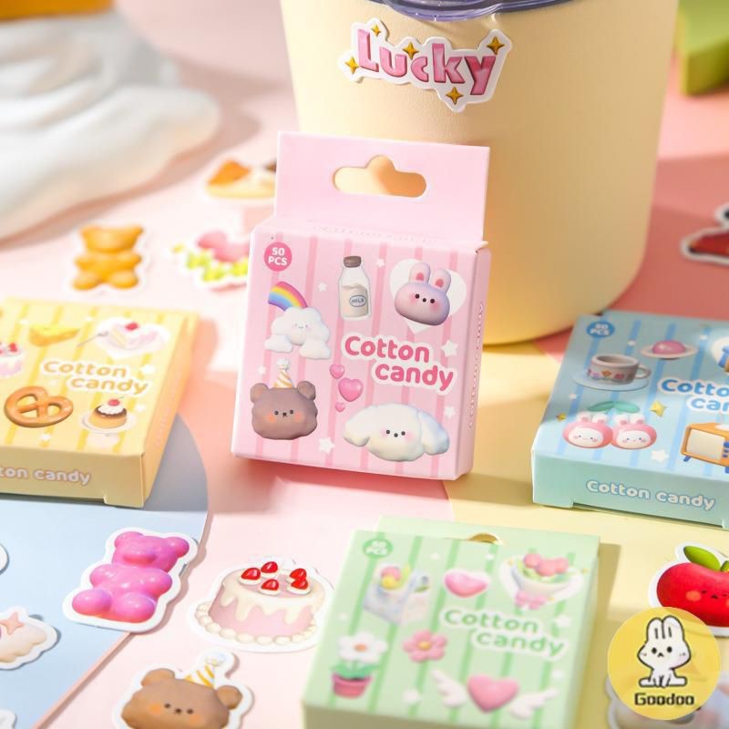

[COD] Stiker Seri Permen Kapas ，Stiker Kartun Lucu， Stiker Dekoratif Buku Besar -GD