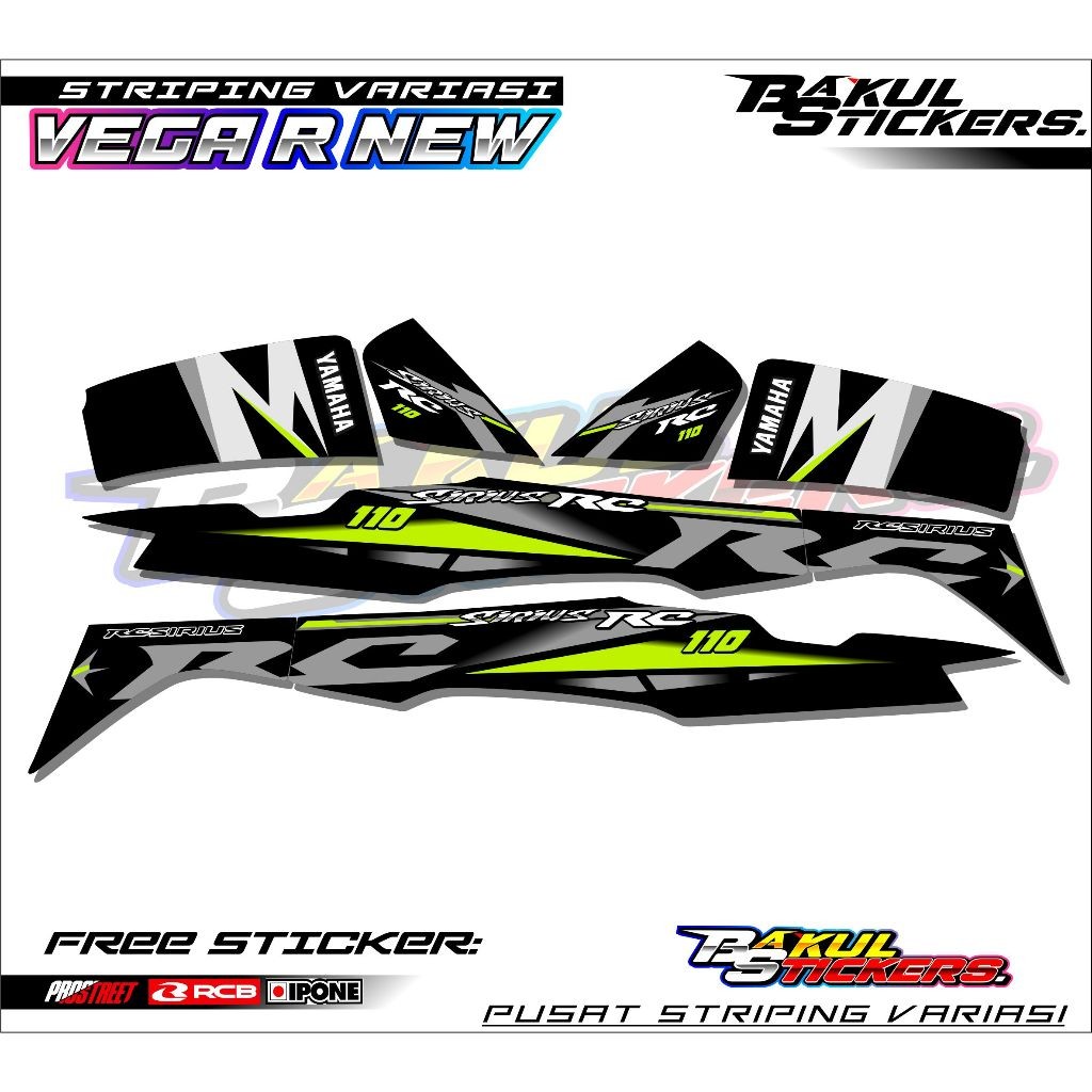 Striping Variasi Yamaha Vega R New Sirius Rc 110 / Sticker List Variasi Motor Vega R New
