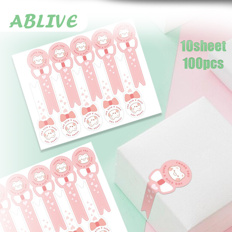 

isi100 Stiker Label Box Kue Stiker Thank You Handmade Stiker Segel Box Sticker Mika Label Kemasan