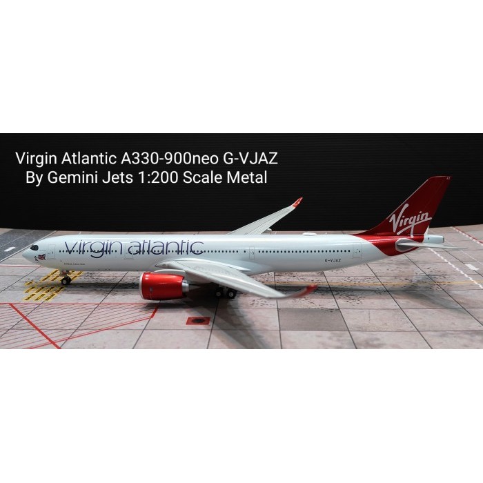 Pesawat Terbang Virgin Atlantic A330-900neo G-VJAZ  Gemini Jets Skala 1/200 Metal Diecast