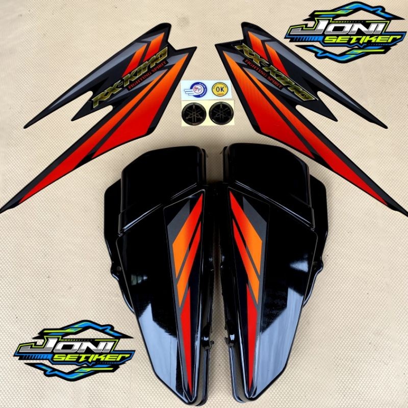 COVER BOK AKI RX KING HITAM FULLSET STRIPING 2002 HITAM OREN TEPONG AKI RX KING HITAM BOK AKI RX KIN